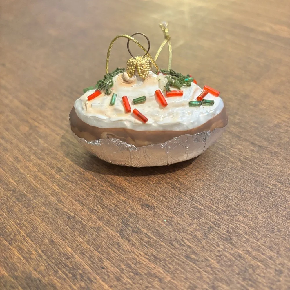 Sur La Table Baked Potato Glass Ornament (RARE ornament)